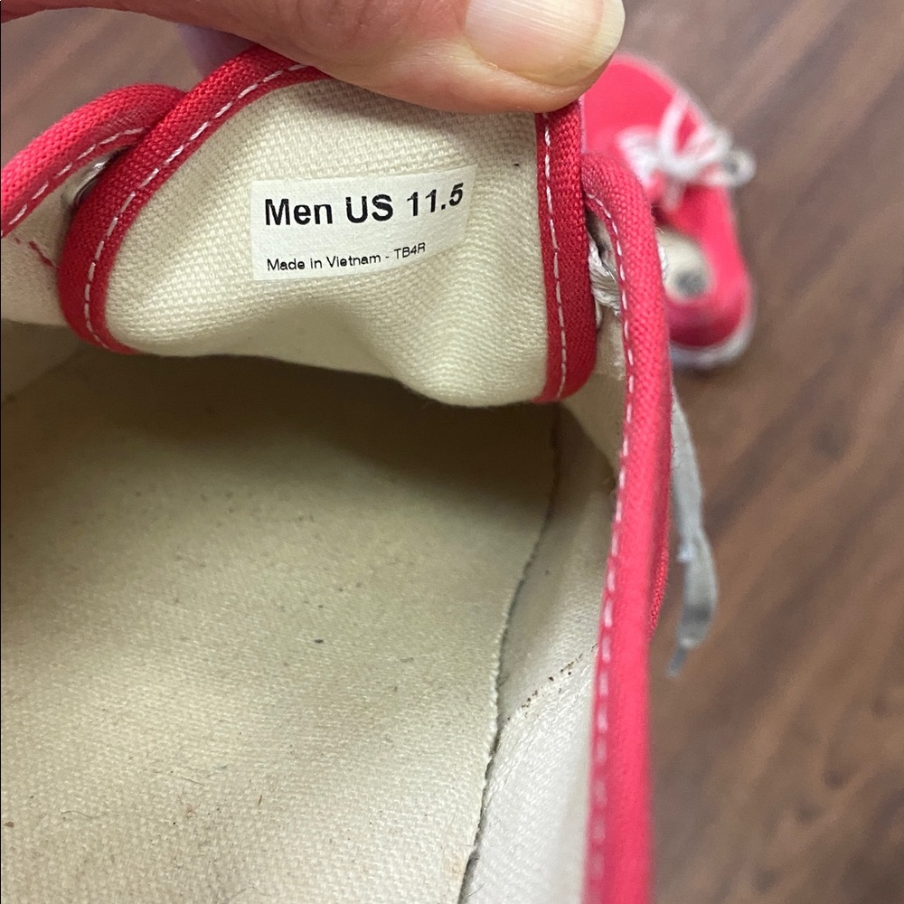 Men's Vans Red Canvas Boat Shoes, sz 11.5. - Picture 3 of 8